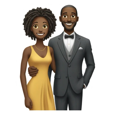 Black man with dreadlocks dressed up on date night with companion￼ sticker