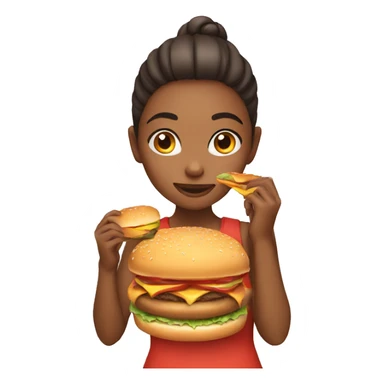 Girl eating burger sticker