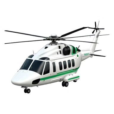 AgustaWestland AW139 - Leonardo (Model Year: 2022) (Iconic colour: White with green accents) sticker