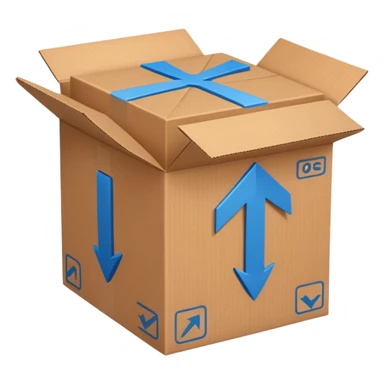 package box with arrows circling around it sticker