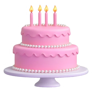 pearl light pink birthday cake sticker