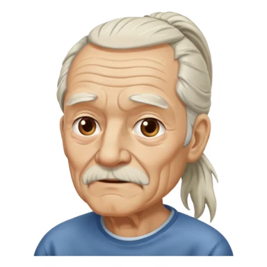 Old man with long white pony tail sticker
