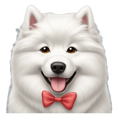Samoyed with bow in her ear sticker
