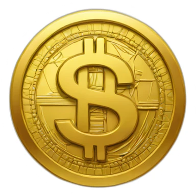golden dollar symbol sticker