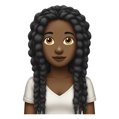 Black girl with dreadlocks  sticker