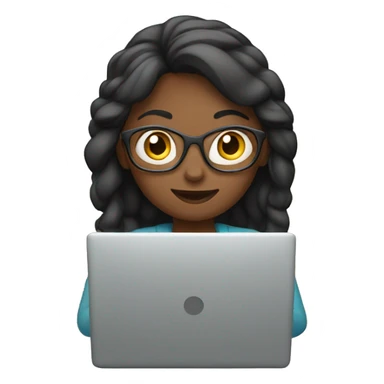 woman with laptop sticker