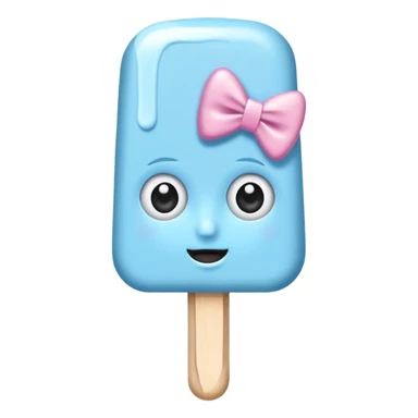 monochrome popsicle with eyes and head bow sticker