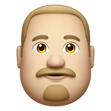 Fat white guy with gotee and mustache  sticker