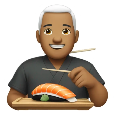 Maui eating sushi sticker