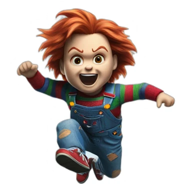 Chucky jumping into a lake sticker