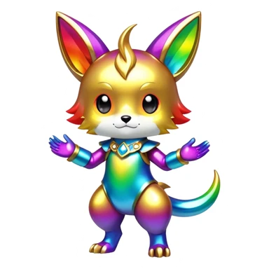 Shiny Chibi Anthro Sona Fakemon-Spectrobe Full Body sticker