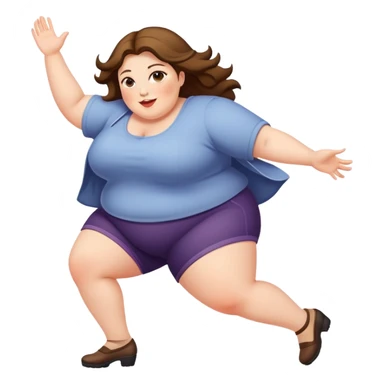 Fat lady tripping sticker