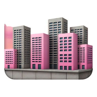 pink sky with buildings sticker