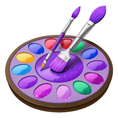 glitter purple art pincel pallet sticker