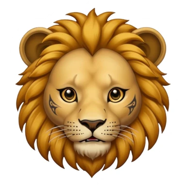 lion with face tattoo sticker