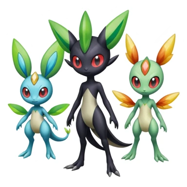 Darkrai-Meloetta-Celebi-Victini-Cresselia-Zygarde-Electrike-Fakémon-fusion, full body sticker