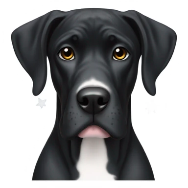 Black Great Dane with white star on chest sticker