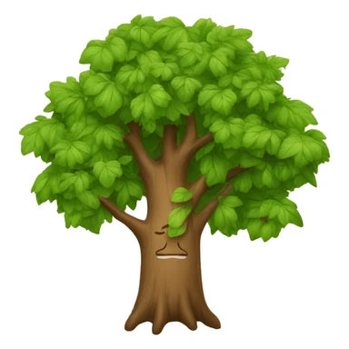 A TREE WITH LEAVES AND A WIDE TRUNK WITH CHILDREN sticker