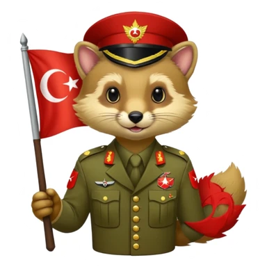  PineMarten in military uniform Türkiye  sticker