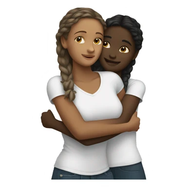 Two white-girls hugging each other sticker