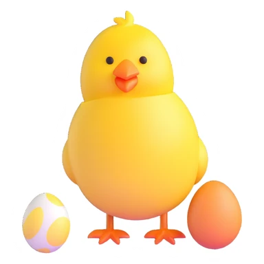 Easter chick with egg shell sticker