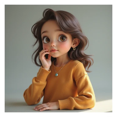 cute girl, photorealistic style, variation 3 sticker