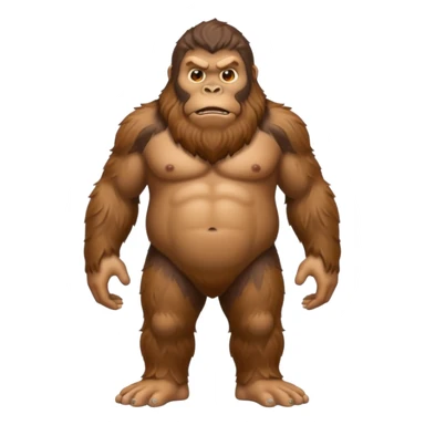 Create a scary full bodied emoji of Bigfoot sticker