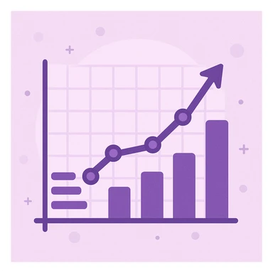 growth graph in purple, general style sticker