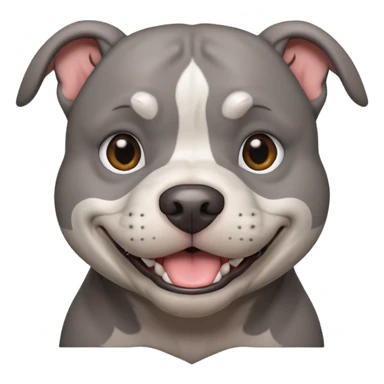 Large solid grey pitbull with an adorable face smiling  sticker