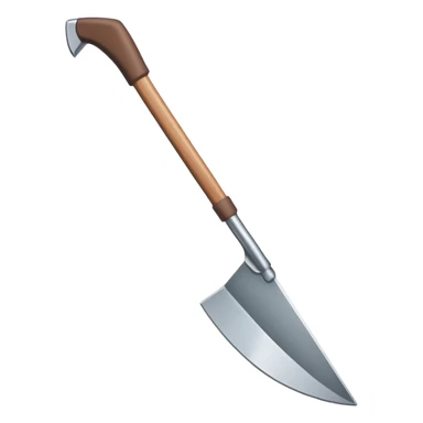 angled view of diamond hoe with brown handle sticker