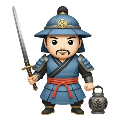 A Japanese stone forge with a sword sticker