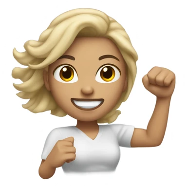 Light skinned woman throwing a punch sticker