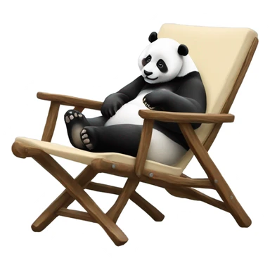 Panda chilling on a reclining chair ￼ sticker