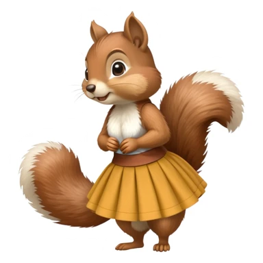 Squirrel with a skirt sticker