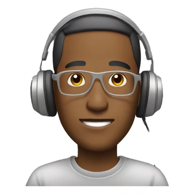 male with headphones on 90s computer sticker