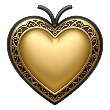 Gold heart with black details  sticker