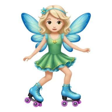fairy on roller skates sticker