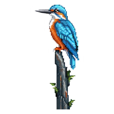 kingfisher bird on a tall tower sticker