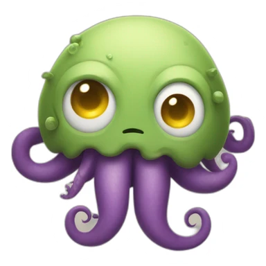 an adorable disoriented kraken and question marks around him sticker