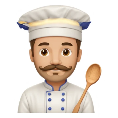 chef with mustache beard sticker