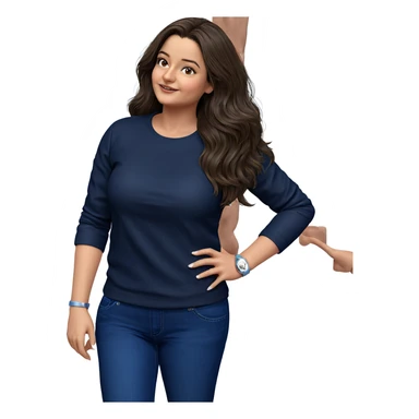 confident girl in denim outfit sticker