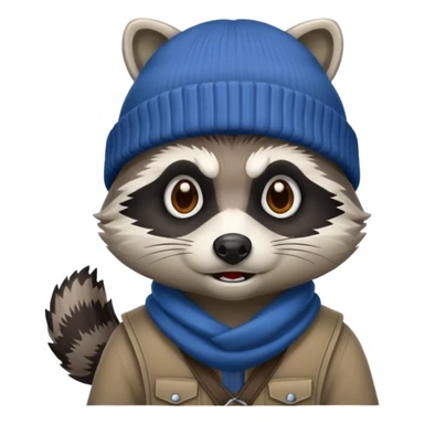Aggressive Raccoon bandit with beanie hat sticker