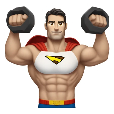 realistic superman with abs white man sticker