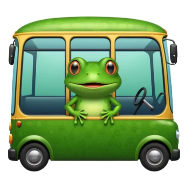 Frog with a bus sticker