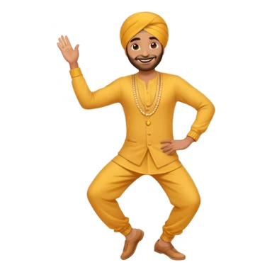 Male Punjabi is dancing on emoji emoji sticker