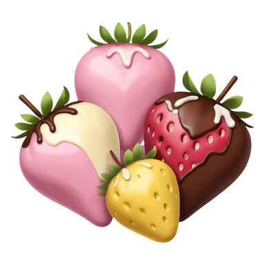 Chocolate-covered strawberries in soft pink, beige and yellow pastel colors sticker