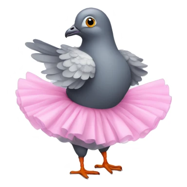A pigeon wearing a tutu sticker