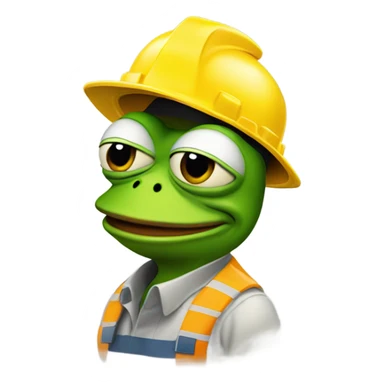 pepe the frog wearing a construction hat sticker