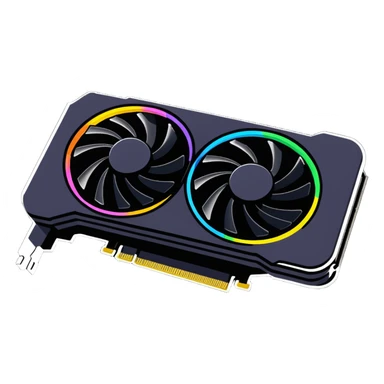modern gaming video card with RGB lighting and cooling fans sticker