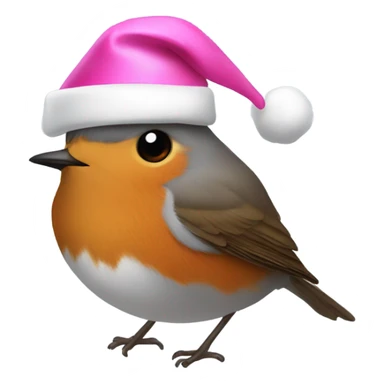 robin wearing pink santa hat sticker